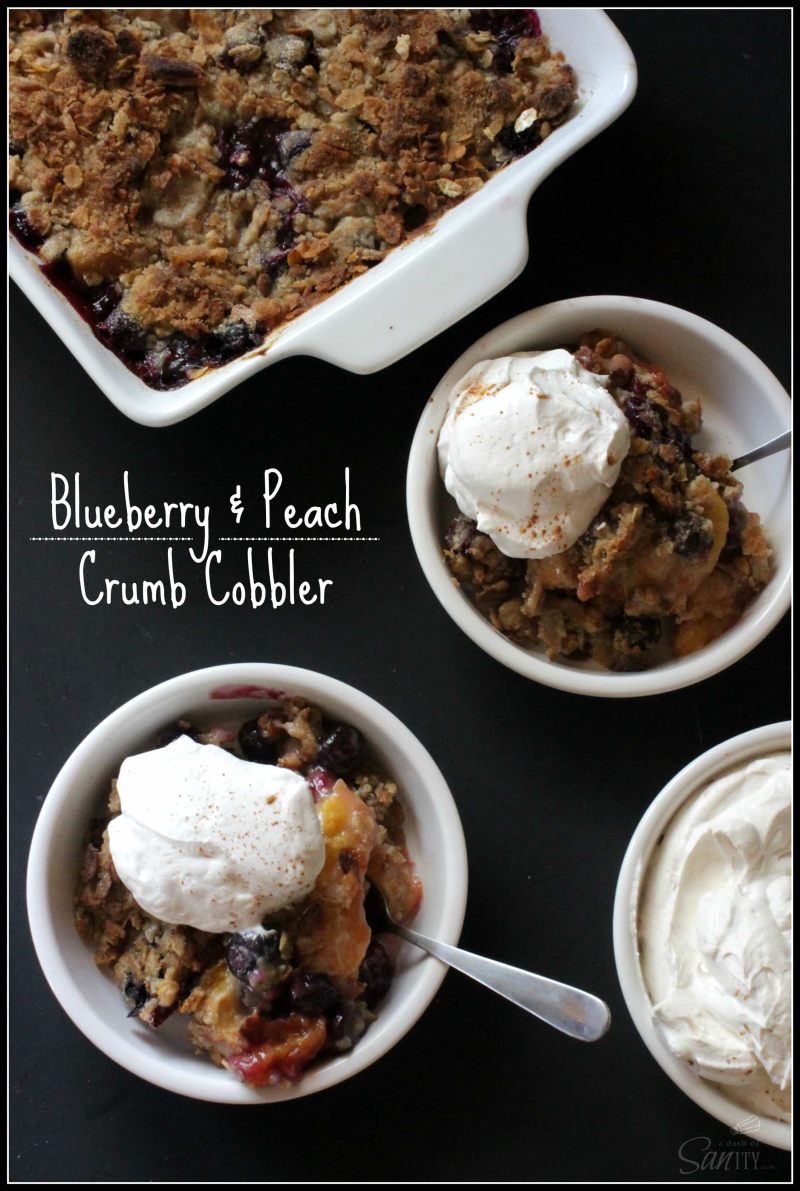 Peach and Blueberry Cobbler with Crumb Topping