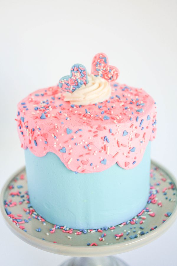 Pink or Blue Gender Reveal Cake