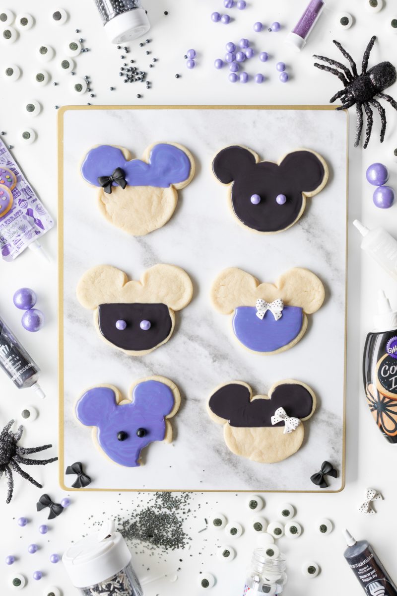 Purple and black mickey Halloween cookies