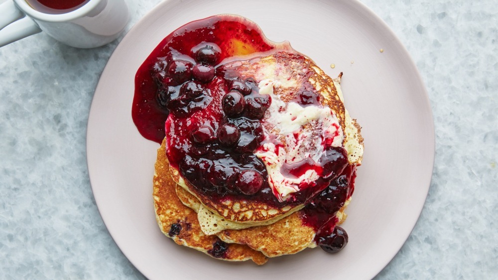 Ricotta Pancakes with Blueberry-Lemon Compote