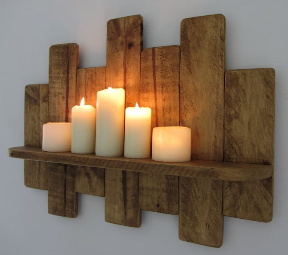 Rustic Pallet Candle Holder