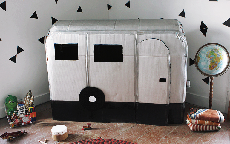 cardboard box house Savvy Cardboard Camper