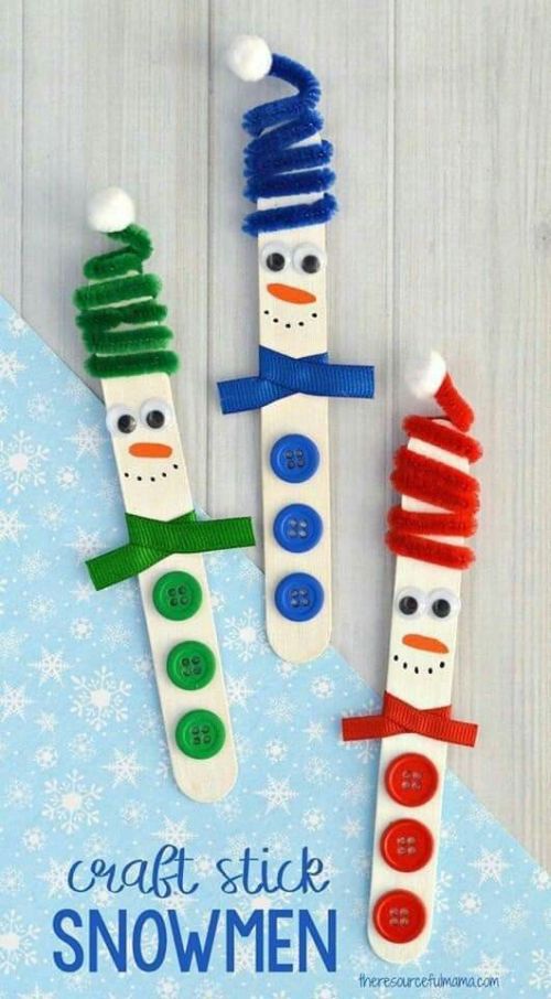 Snowmen craft stick
