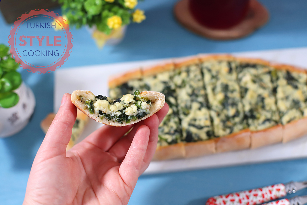 Spinach and Feta Cheese Turkish Pide
