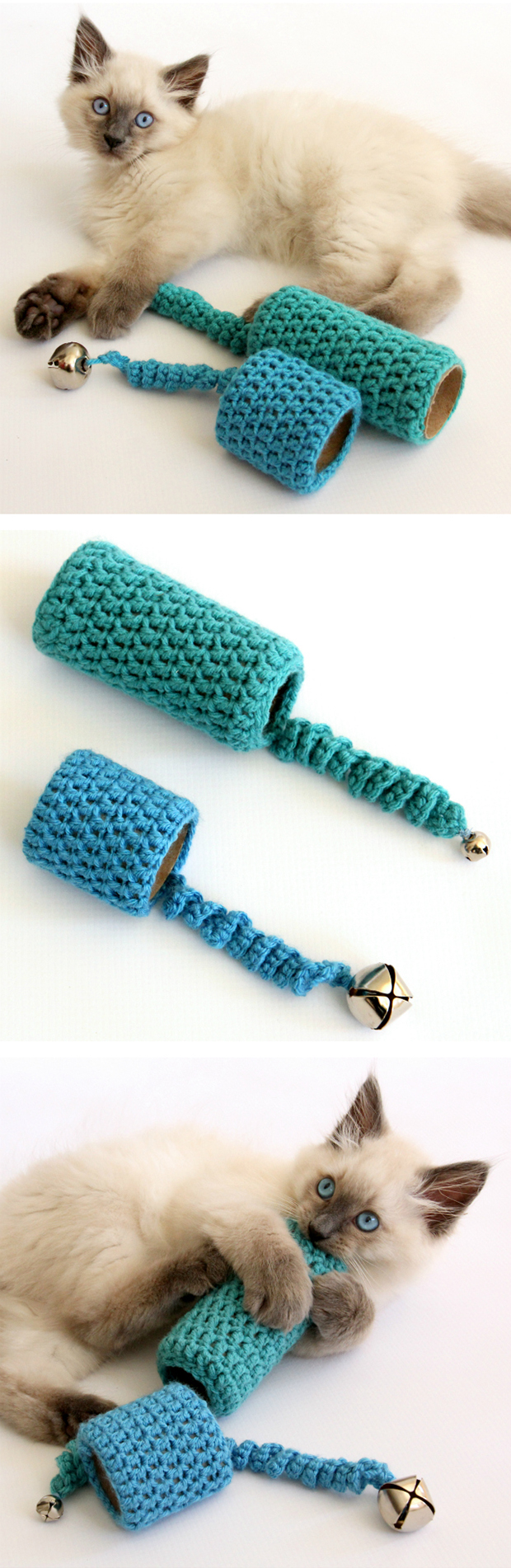 Toilet Paper Roll Crocheted Cat Toy
