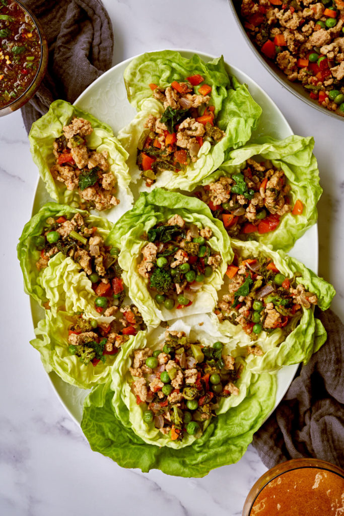Turkey Lettuce Cups with a Thai Chili-Lime Ginger Sauce