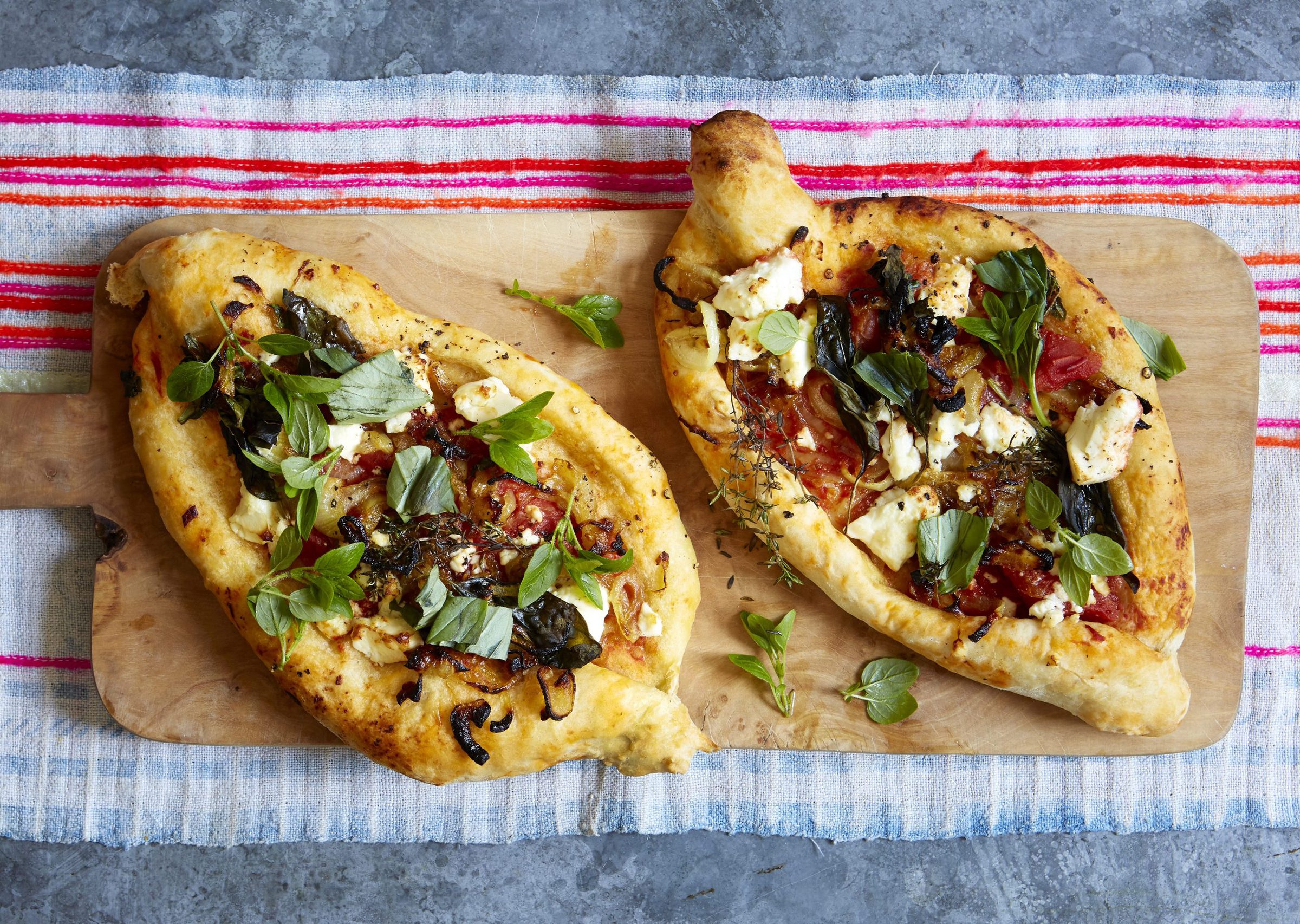 Turkish Pide with Tomato and Feta