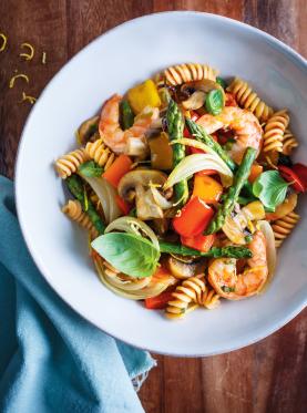 Vegetable and Shrimp Pasta
