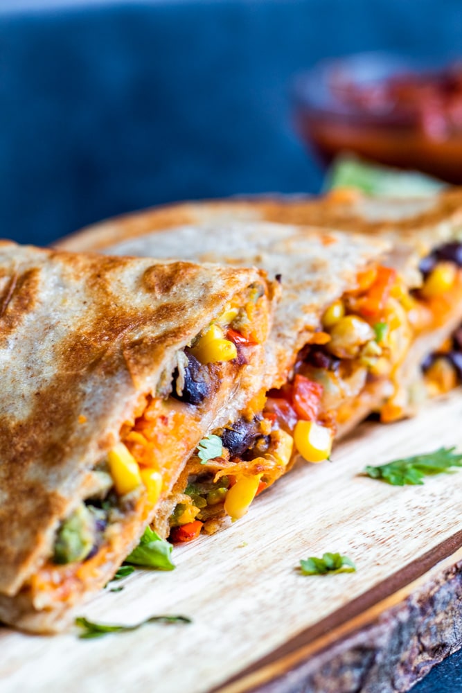 Vegetarian Quesadillas with Black Beans and Sweet Potato