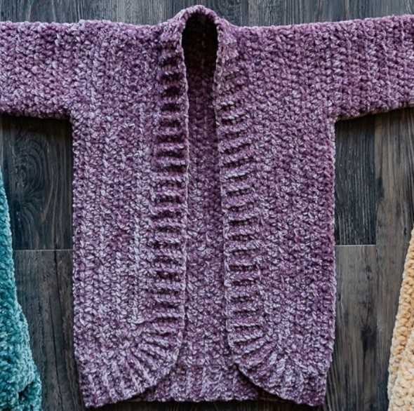 Velvet Cardi for Little Kids Free Crochet Pattern