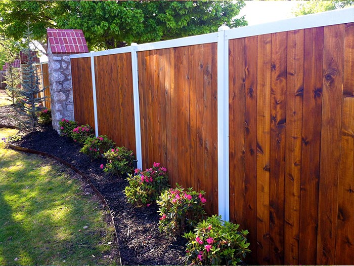 Wood and Metal Fence