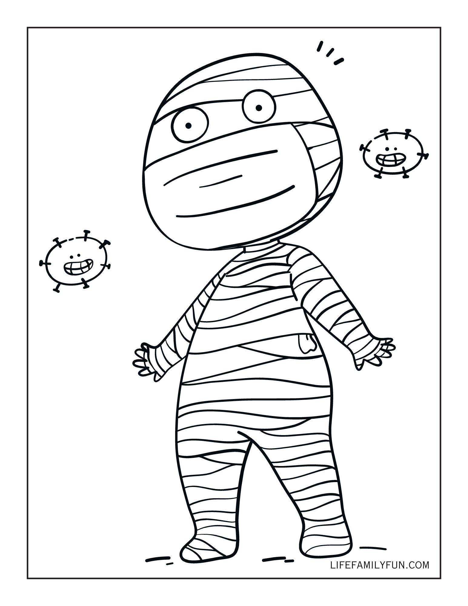 Biy Scary Halloween Mummy Coloring Page