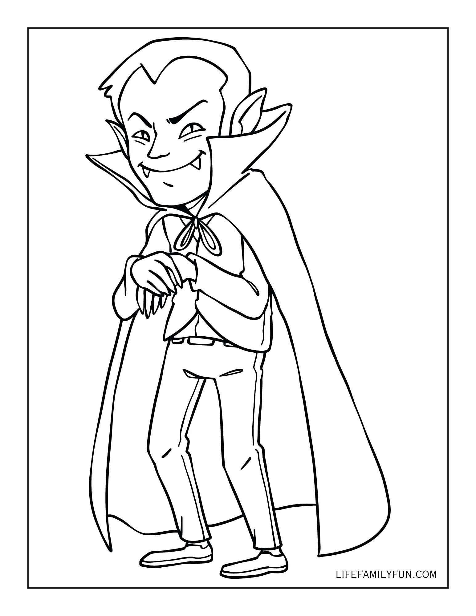dracula halloween coloring page