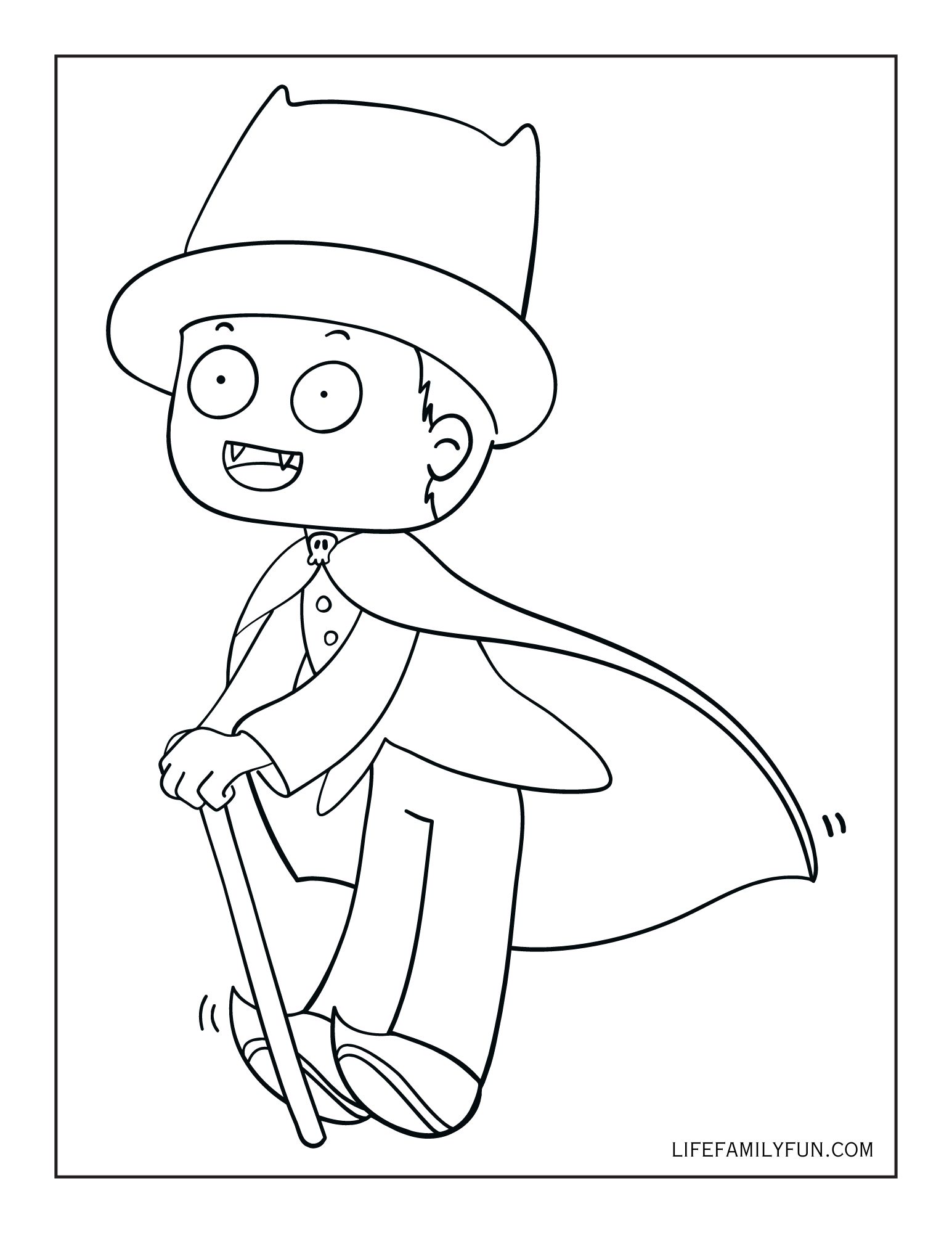 Halloween Vampire Coloring Page