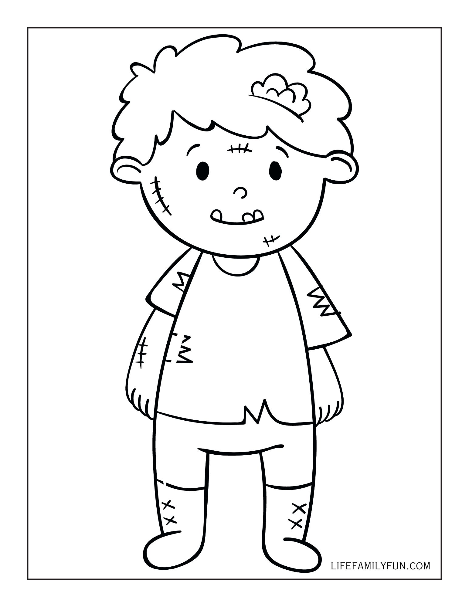 Halloween boy coloring page