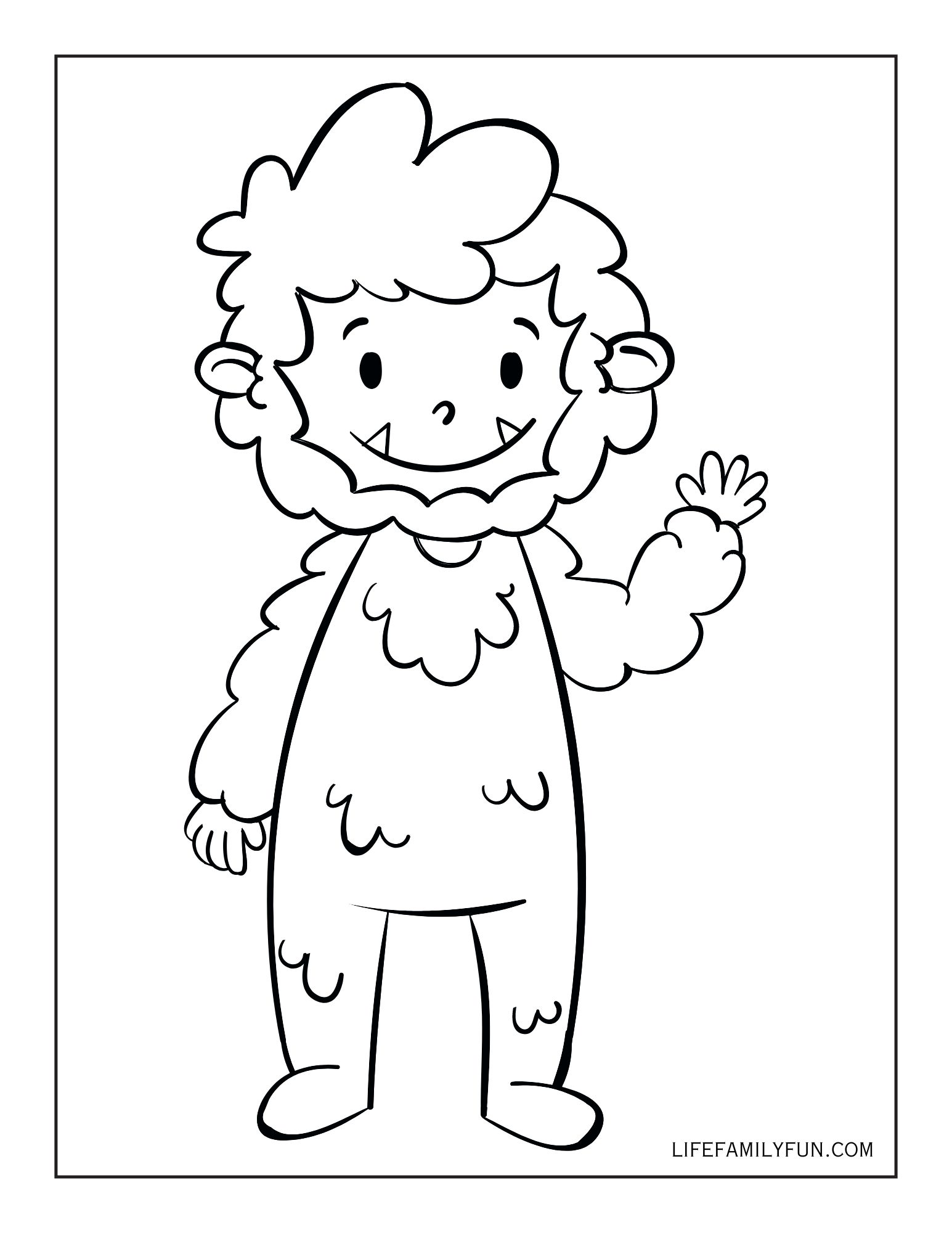 Simple Halloween boy coloring page