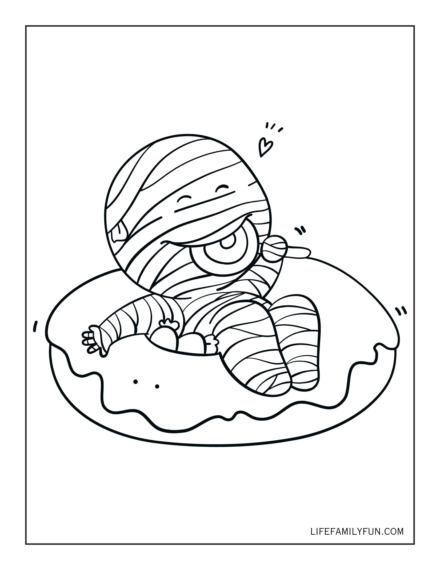 baby mummy coloring page on pillow