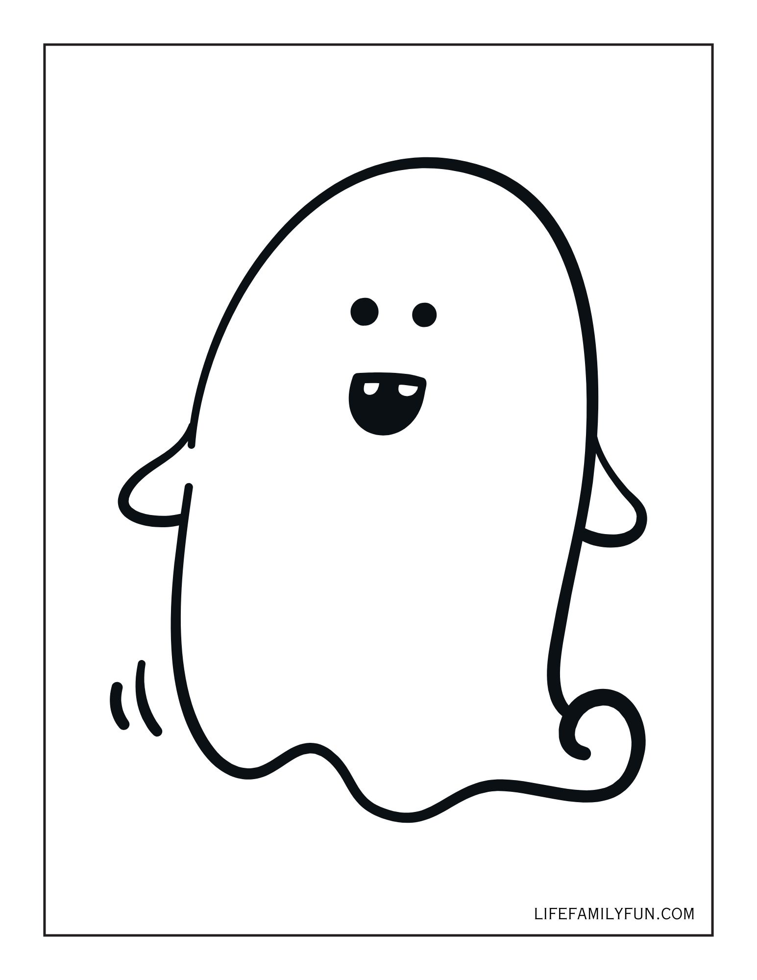 funny halloween ghost coloring page