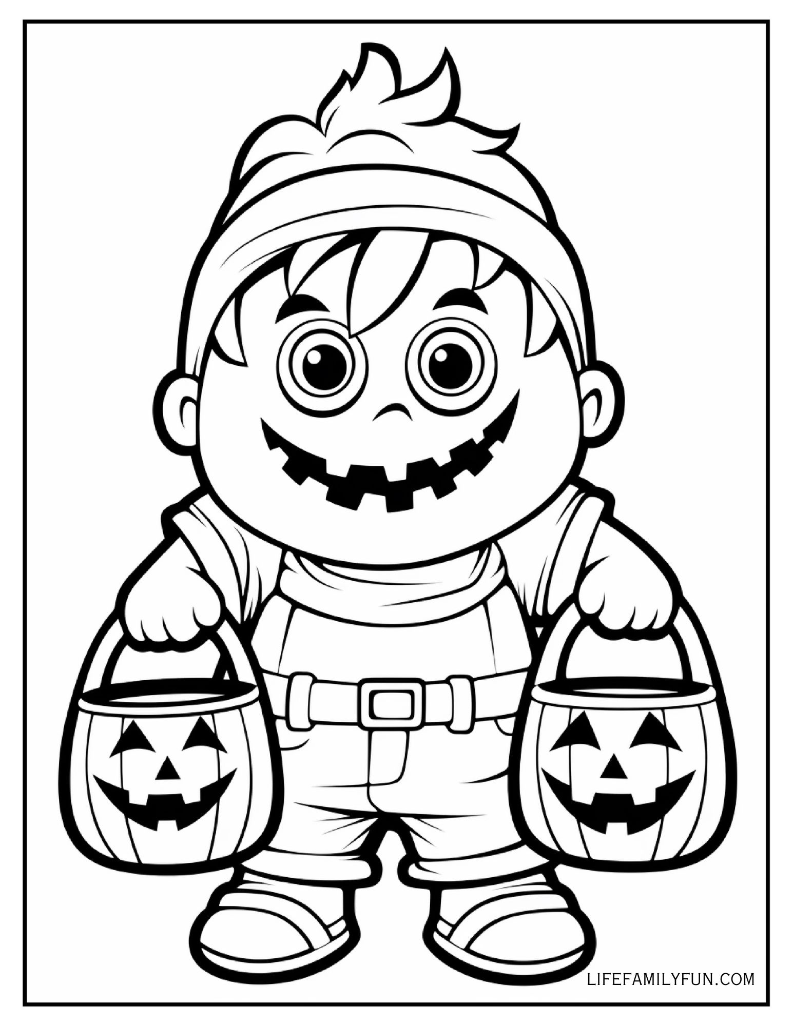 trick or treat halloween coloring page