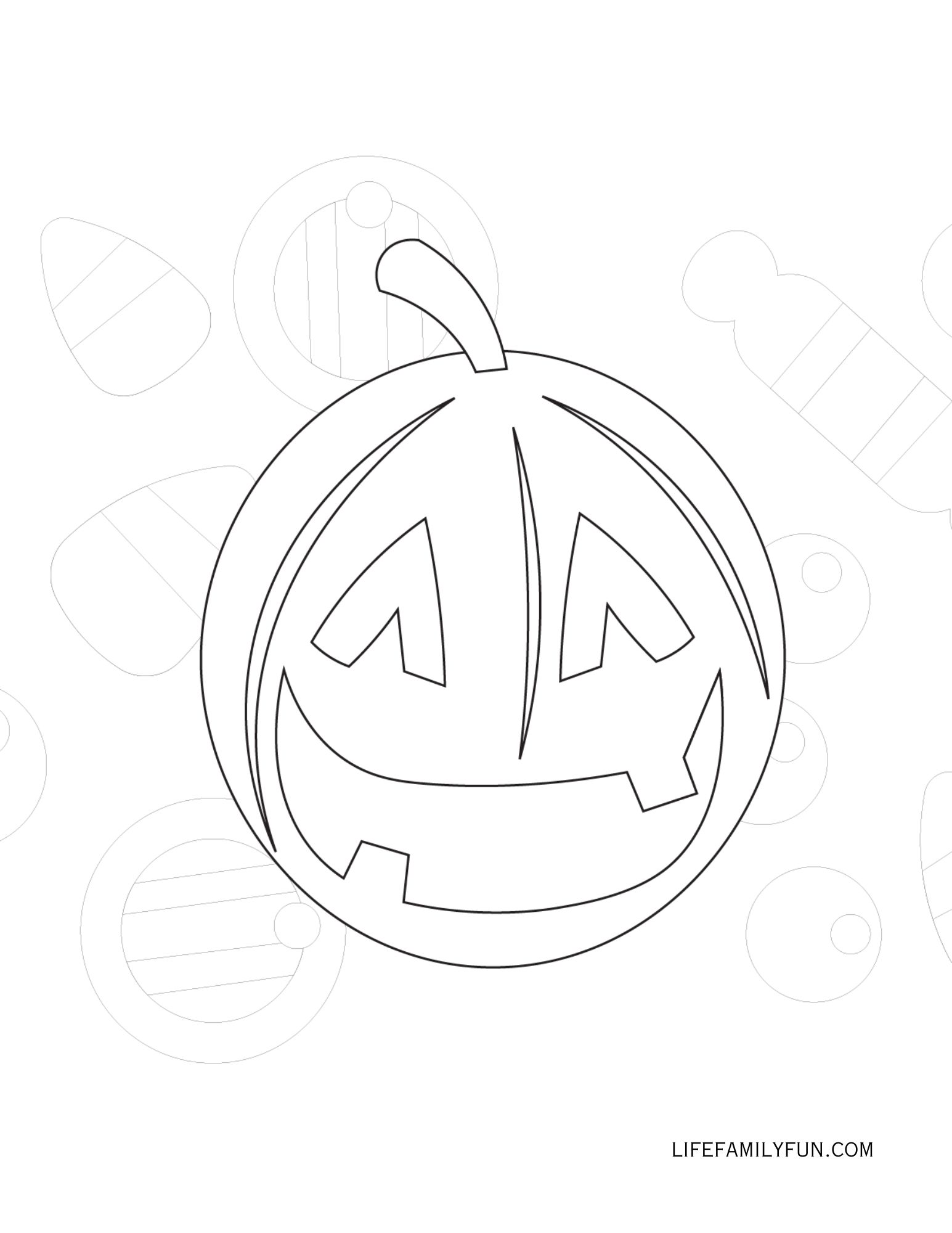 Carved Halloween Pumpkin Coloring Page