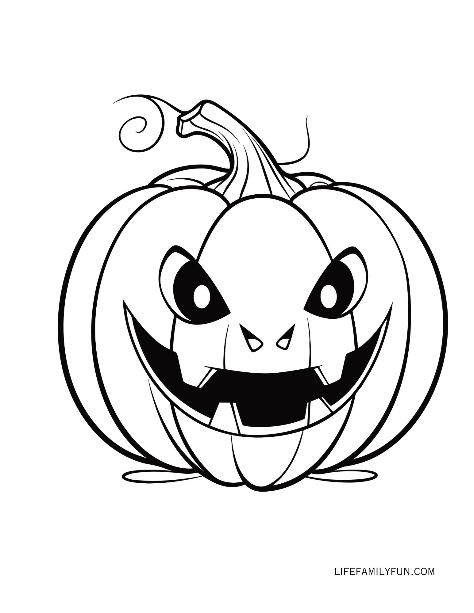 Evil Halloween Pumpkin Coloring Page