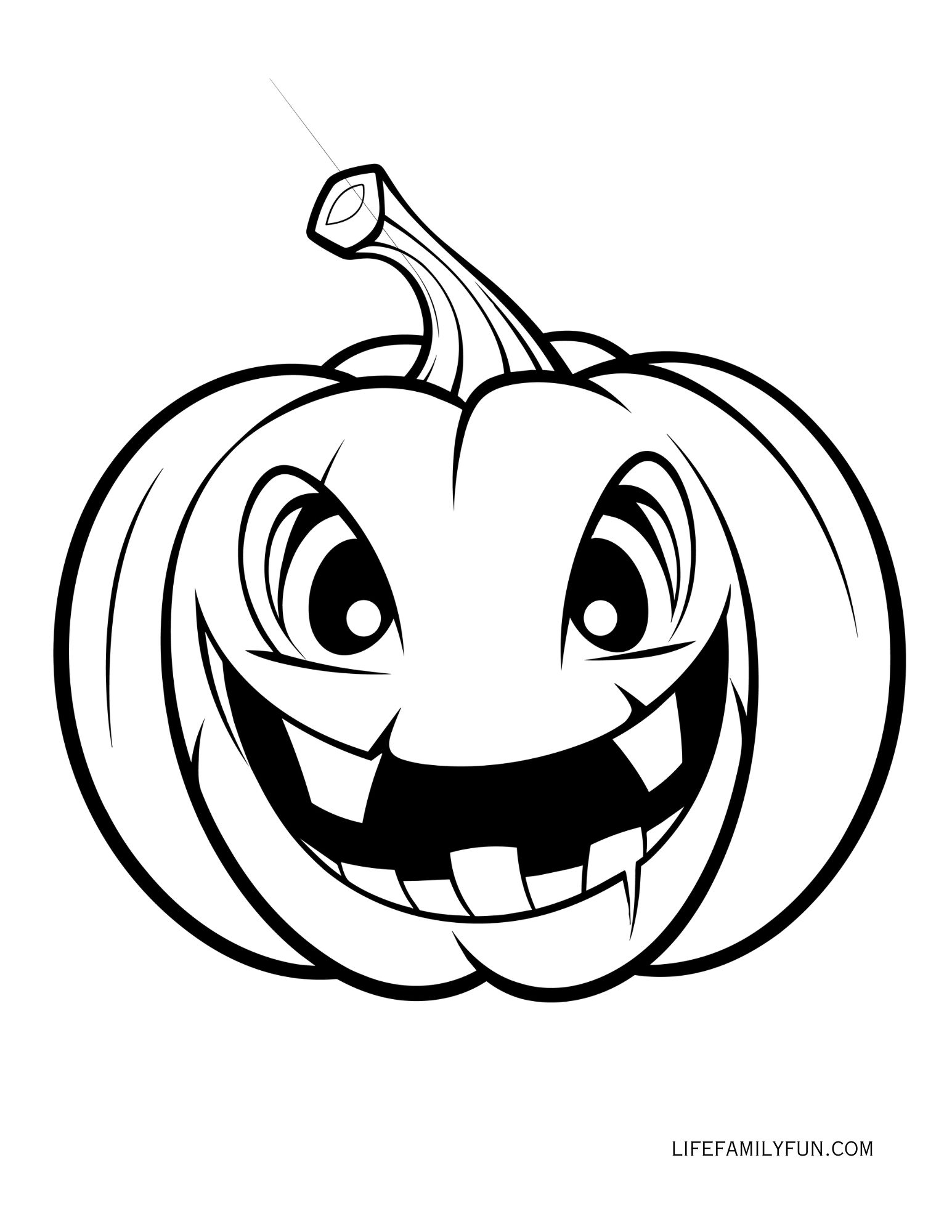 Funny Halloween Pumpkin Coloring Page