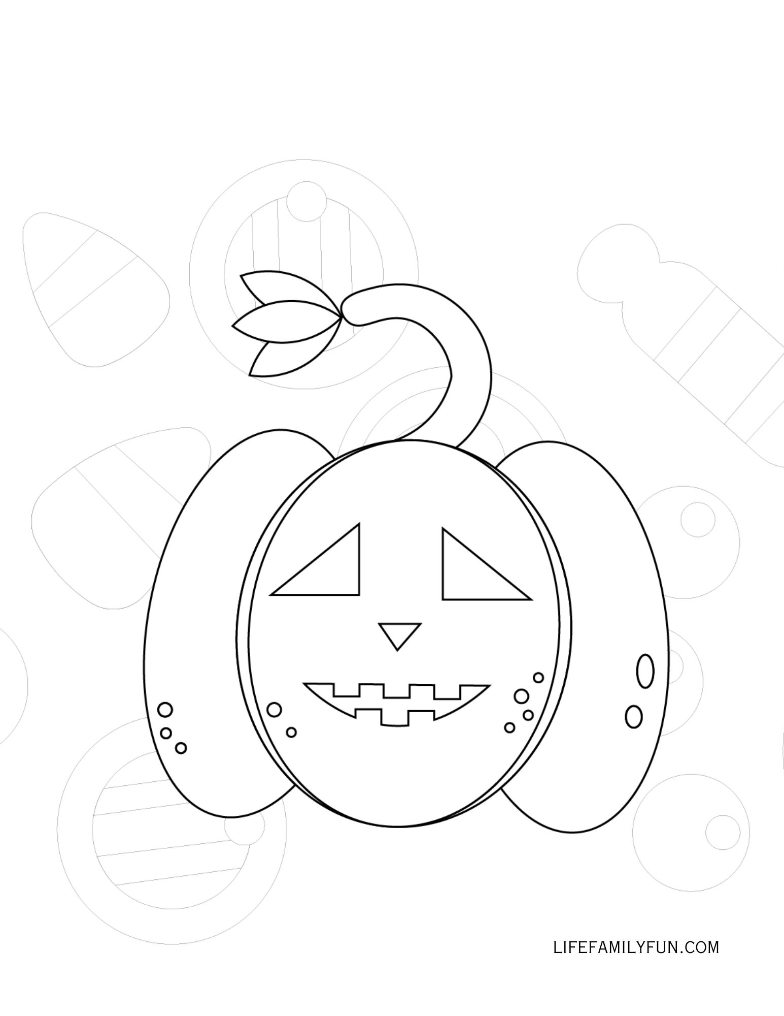 Little Lady Halloween Pumpkin Coloring Page