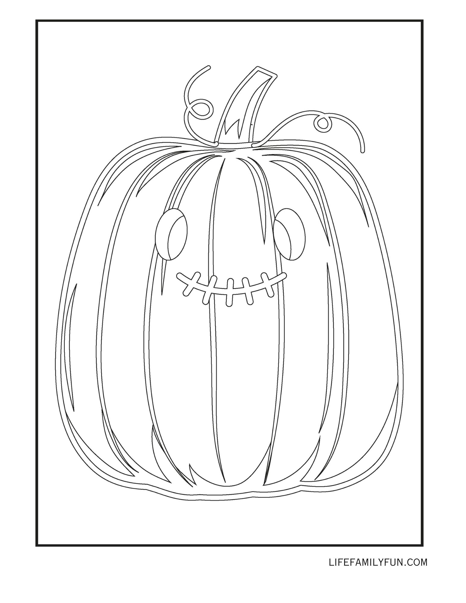 Minimalst Halloween Pumpkin Coloring Page