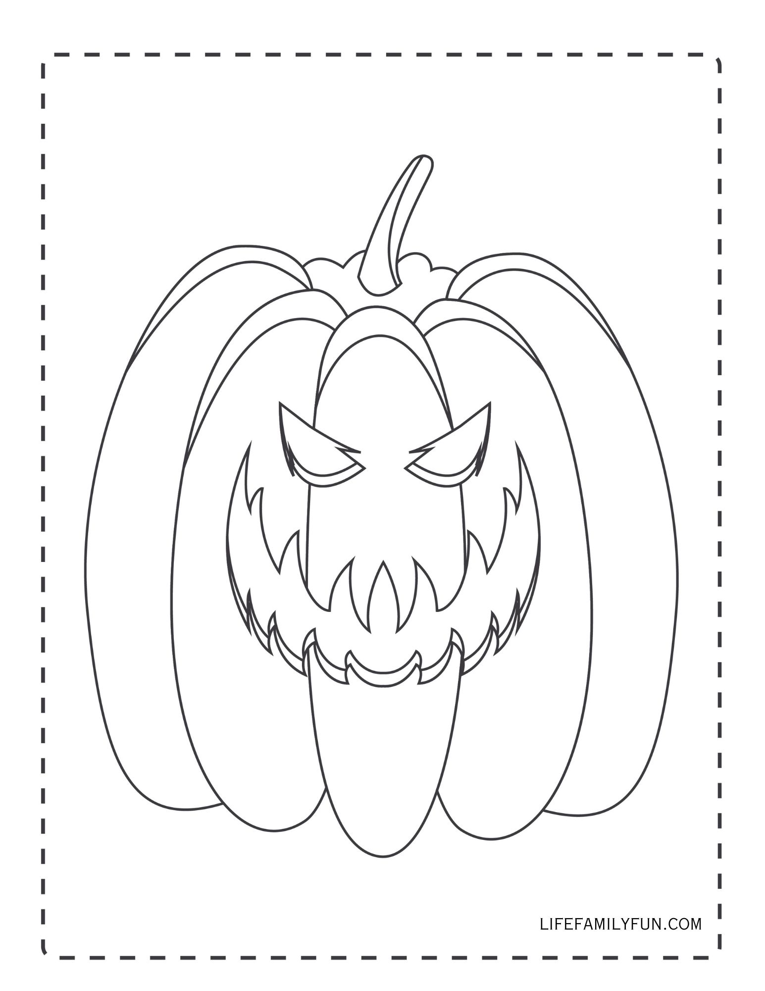 Scary Halloween Pumpkin Coloring Page