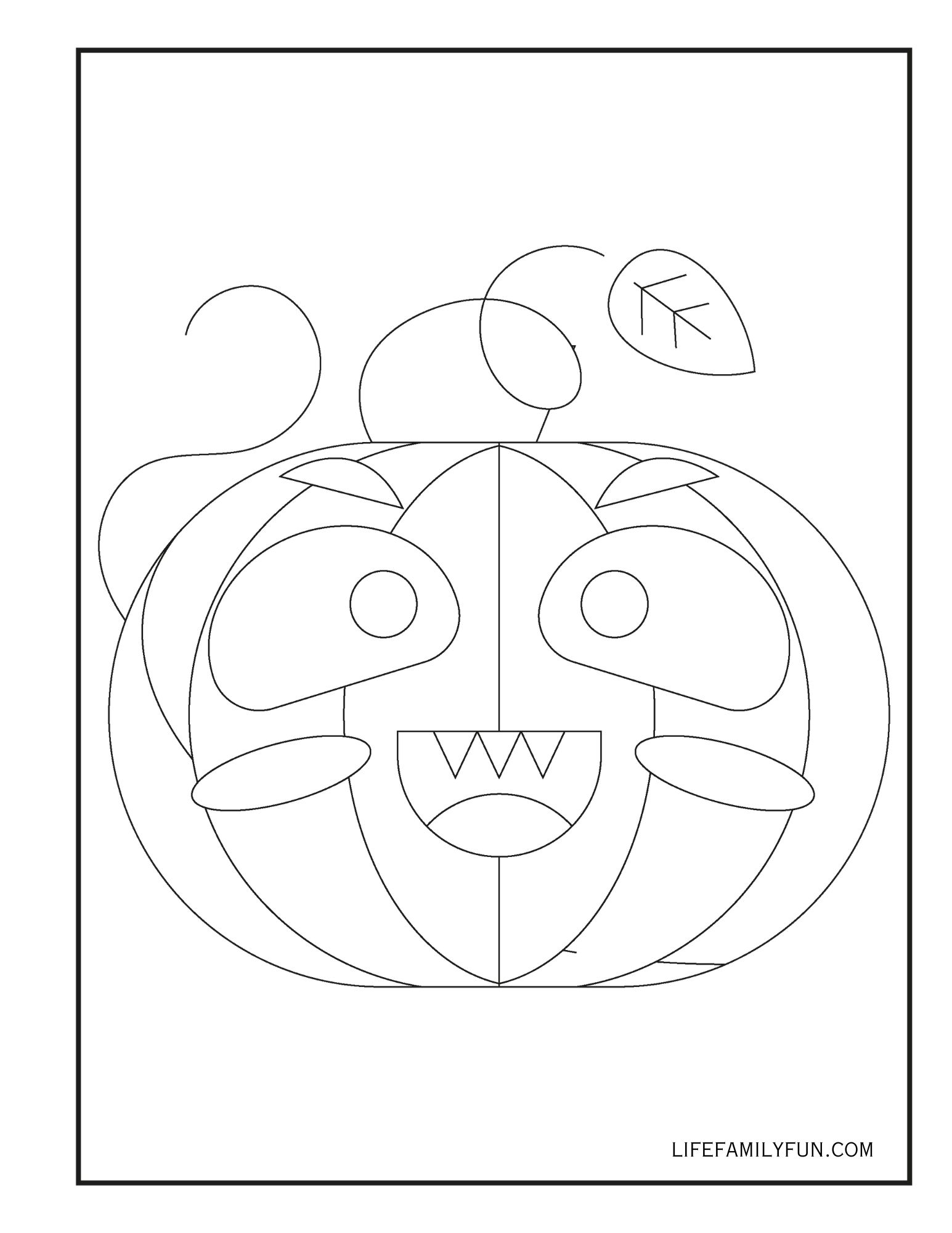 Simple lines Halloween Pumpkin Coloring Page