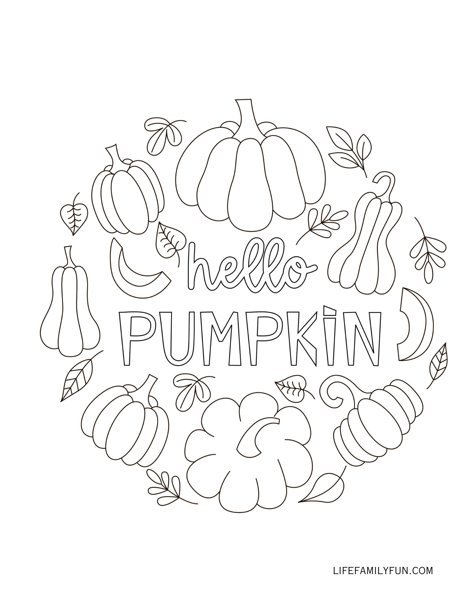 Welcome Halloween Pumpkin Coloring Page