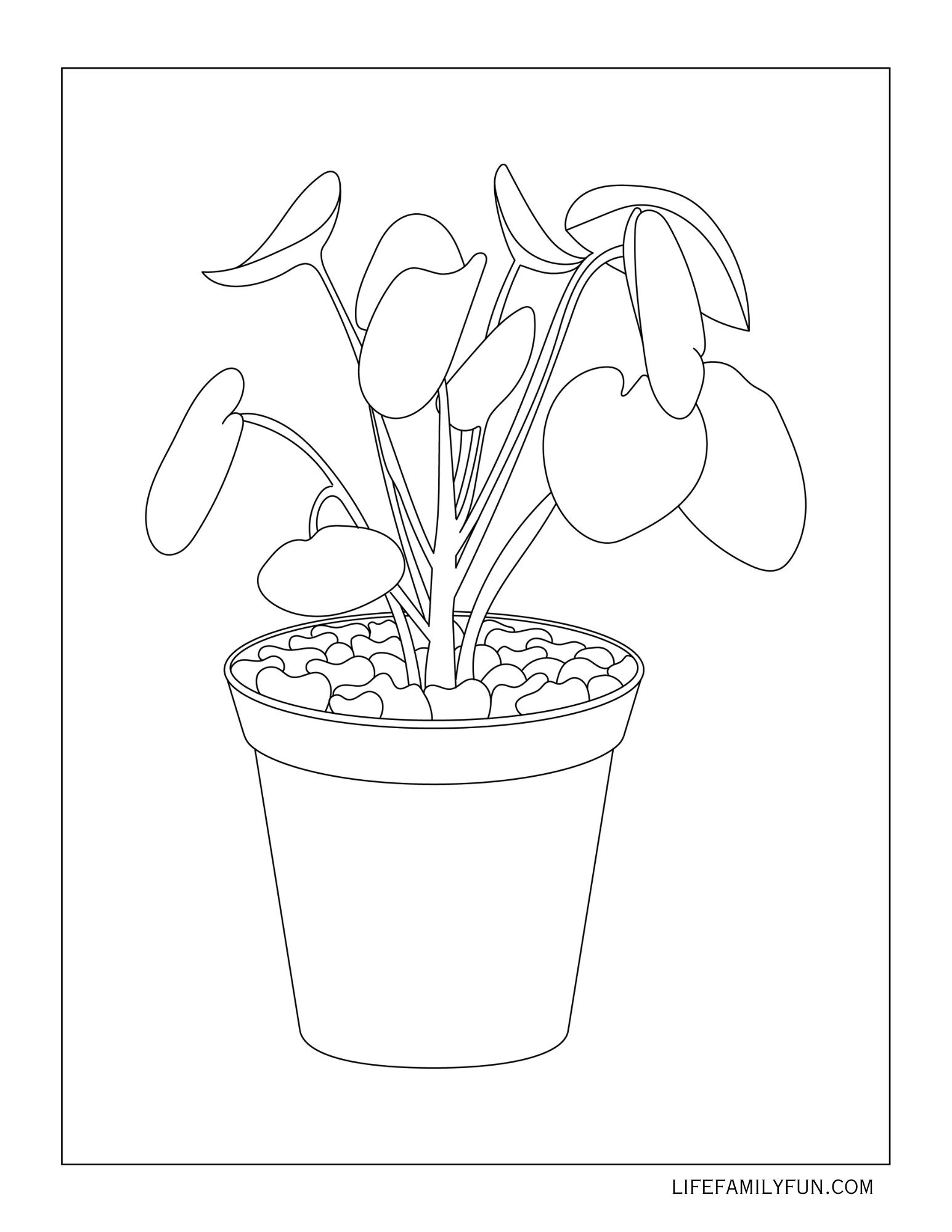 Free Coloring Page with Plants
