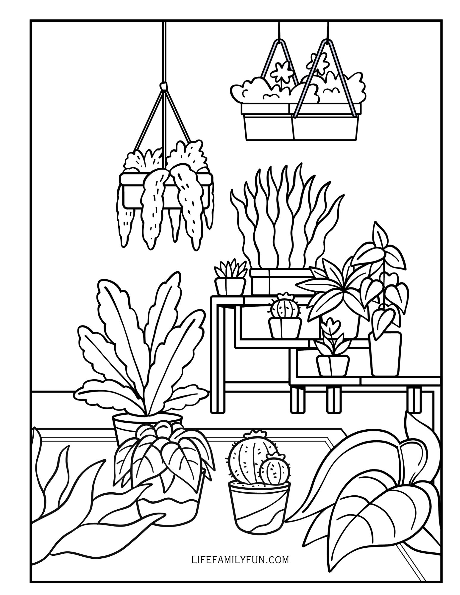 Hanging Houseplant Coloring Page