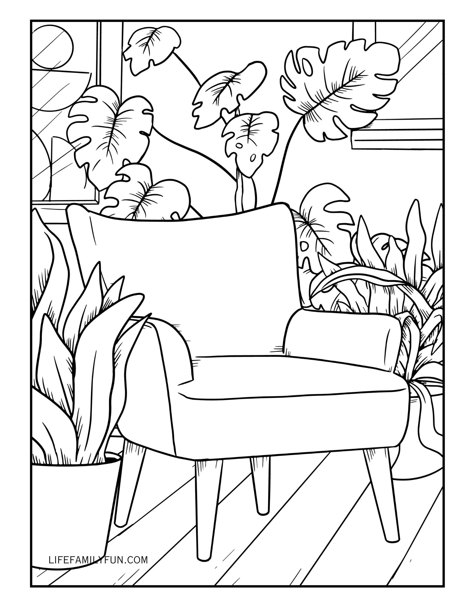 Reading Nook Coloring Page