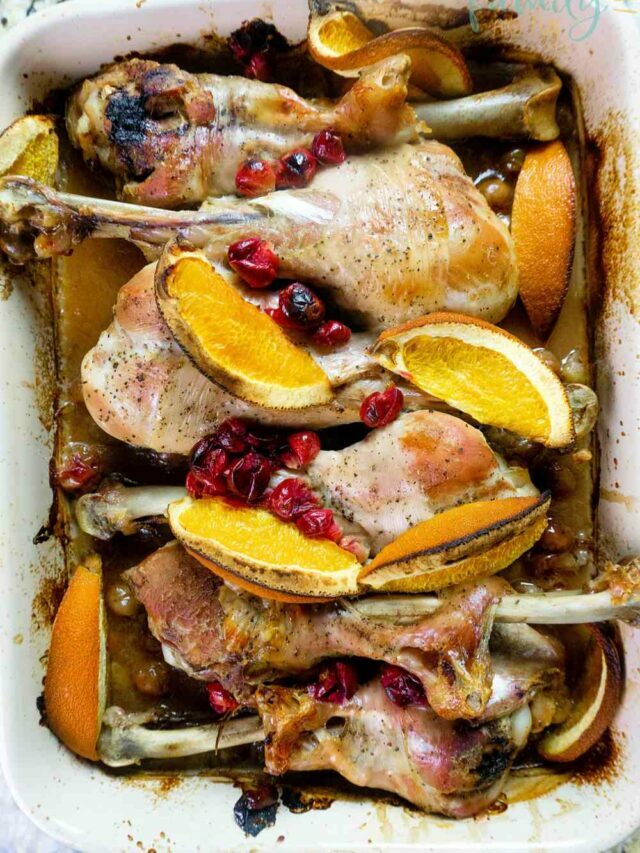 Roasted Turkey Legs With Cranberry Orange
