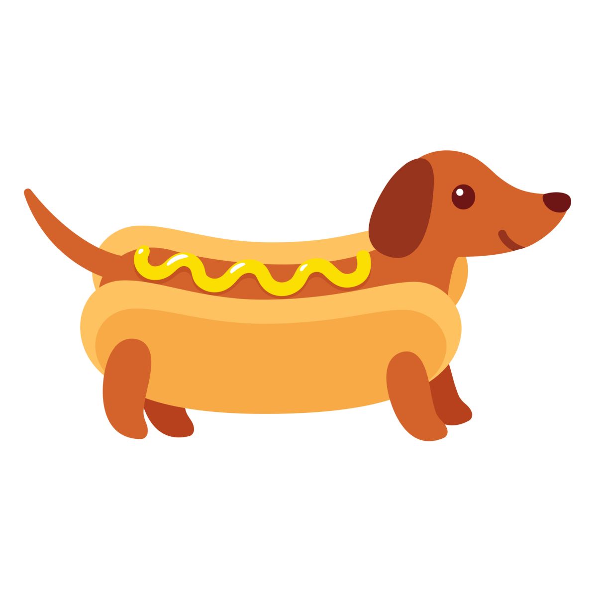dog in hot dog costume