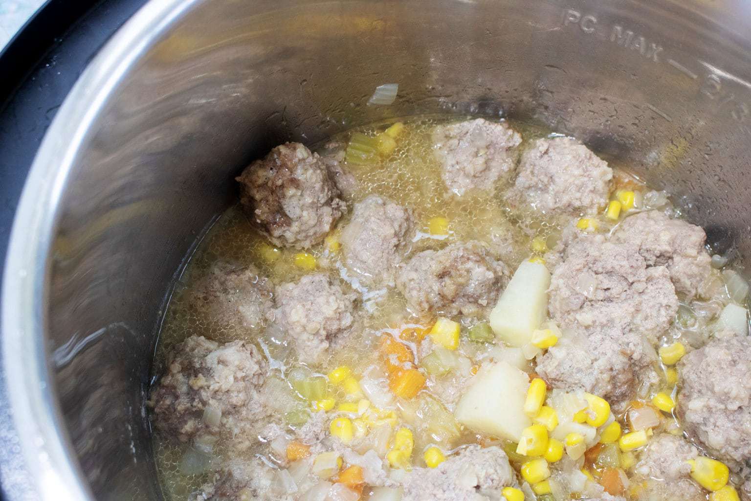 instant pot meatballs soup with vegetables